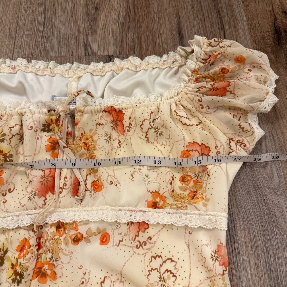 VTG La belle Dress Women’s S Milkmaid Floral Lace Fairy Coquette Cottagecore Y2K - Picture 7 of 10